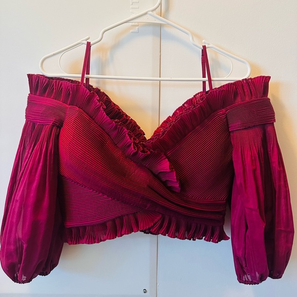 Zimmermann Tops - Zimmermann 🍒 Shoulder off pleated top. Size 1